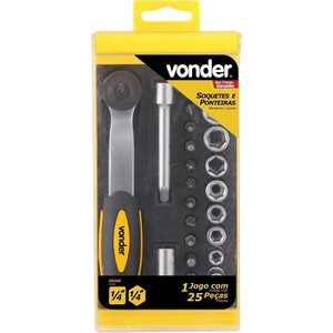 JOGO SOQUETE VONDER 1/4 4 A 13MM 25 PC